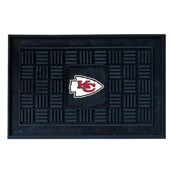 FANMATS NFL Kansas City Chiefs Black 19 in. x 30 in. Vinyl Outdoor Door Mat