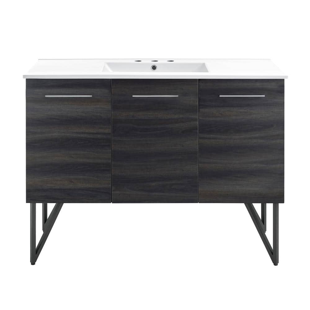 Annecy 48 in. Bathroom Vanity in Black Walnut with White, 3-Hole Ceramic Sink Top price history on PriceWatchPro