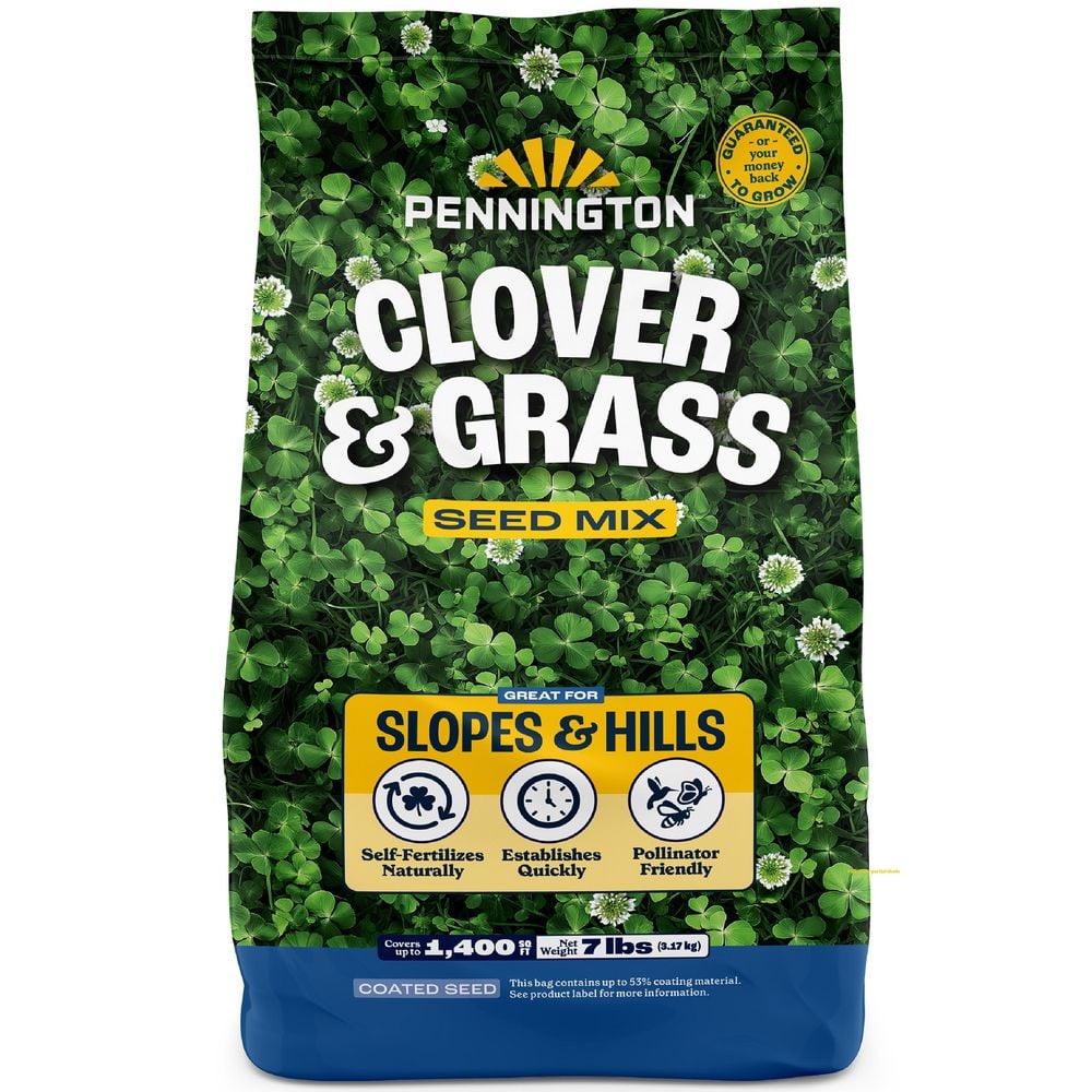 Pennington Smart Seed Clover & Grass Seed  Sun to Partial Shade  Drought Tolerant  Low-Maintenance Grass  7 lb