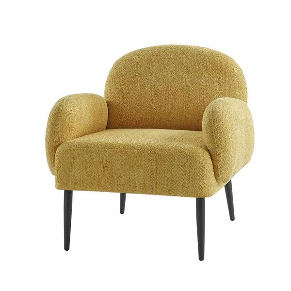 JAYDEN CREATION Allen Modern Yellow Boucle Upholstered Accent Chair ...