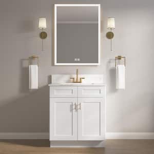 30 in. W x 21 in. D x 34.5 in. H Ready to Assemble Bath Vanity Cabinet without Top in Shaker White