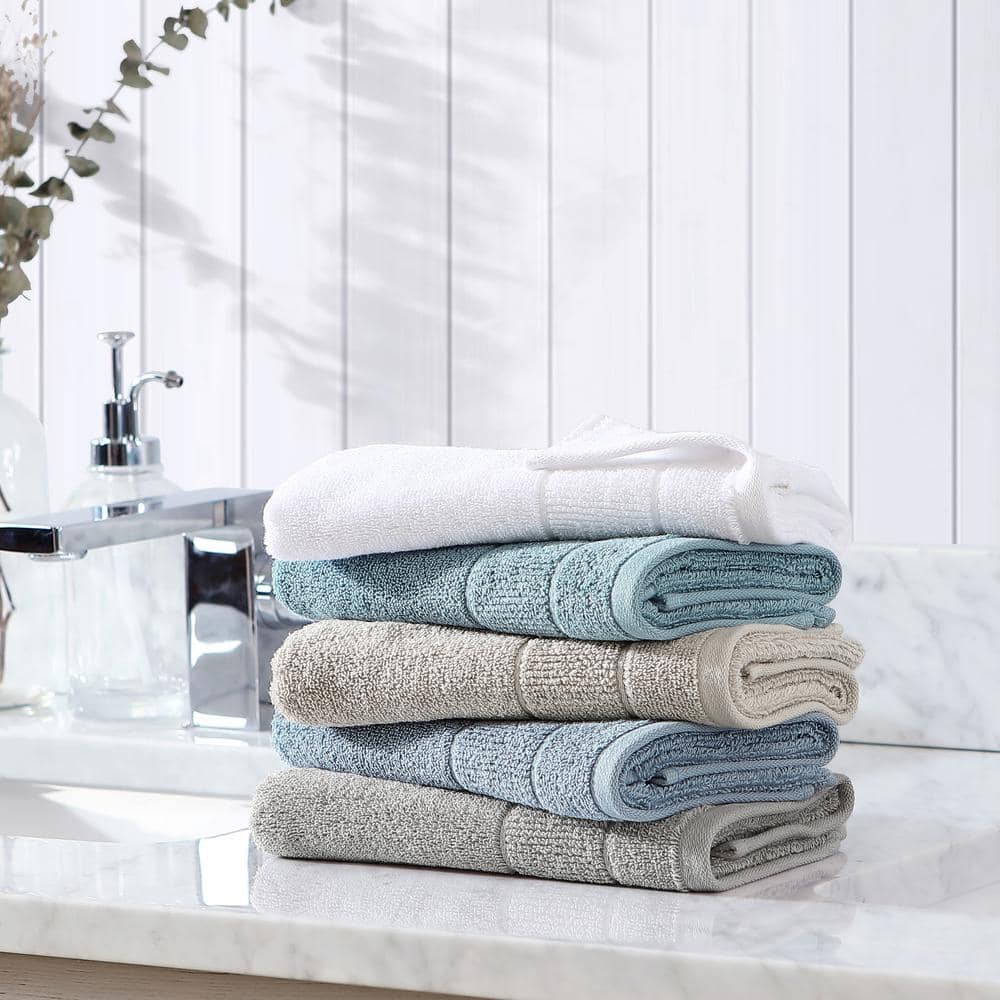 Turquoise Cotton Hand Towel Set with Plain Weave, 2 Pieces