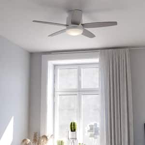 Armon 44 in. Indoor White Flush Mount 44-in. Ceiling Fan with LED Light Kit and Remote