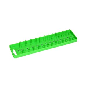 Grip 1/4 in. No Compartments Socket Tray, Green