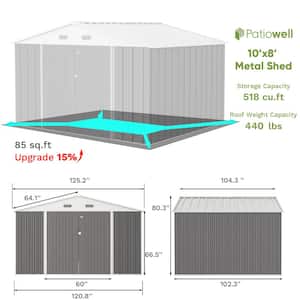 10 ft. W x 8 ft. D Size Upgrade Metal Storage Shed for Outdoor, Steel Yard Shed with Lockable Door (86 sq. ft.)