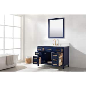 Valentino 48 in. W x 22 in. D Bath Vanity in Blue with Quartz Vanity Top in White with White Basin