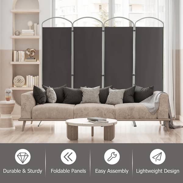 Costway 4 Panels Folding Room Divider 6 Ft Tall Fabric