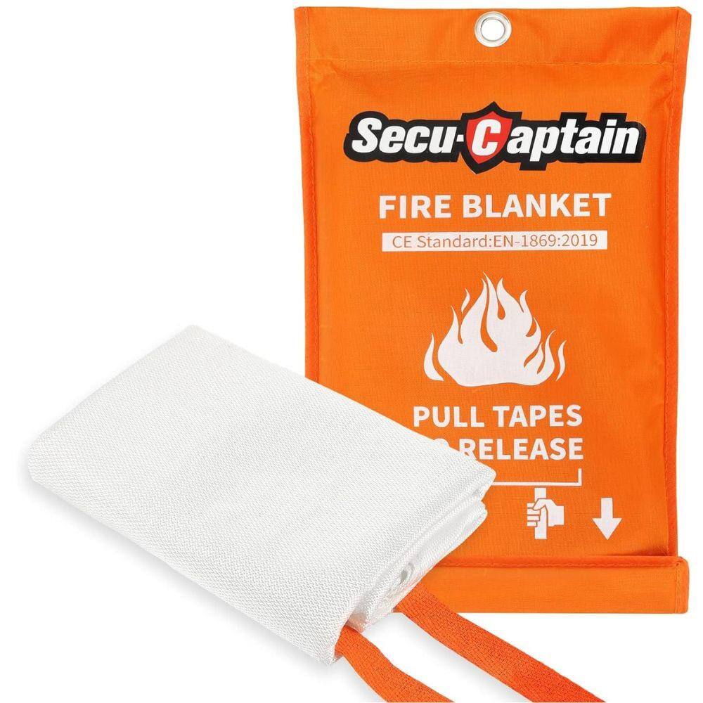 Etokfoks 40 in. x 40 in. Emergency Fiberglass Fire Blanket for Home Safety, Orange (1Pack