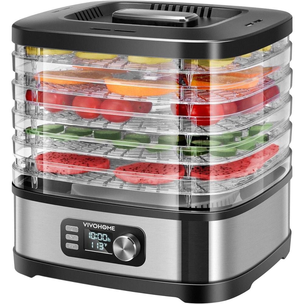 VIVOHOME 5-Tray Silver Electric Food Dehydrator with 72H Digital Timer and Temperature Control VH1460 - The Home Depot
