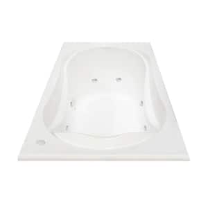 Cocoon 5.5 ft. Acrylic End Drain Rectangular Drop-in Whirlpool Bathtub with Hydrosens in White