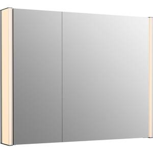 Maxstow 32 in. W x 24 in. H Silver Surface Mount Medicine Cabinet with Lighted Mirror