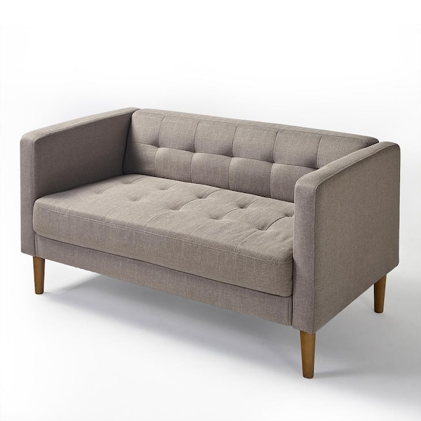 Zinus Pascal 2-Seat 53.94 in Width Oatmeal Upholstered Loveseat Sofa