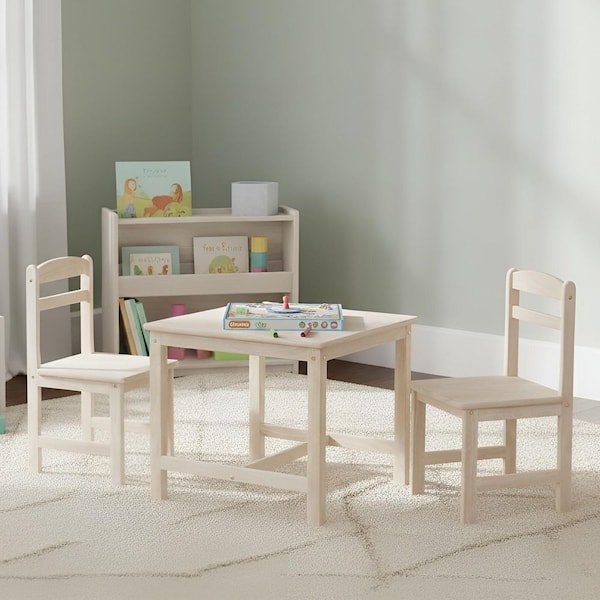 3-Piece Unfinished Children's Table and Chair Set