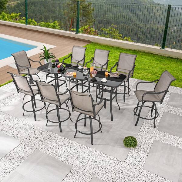 Patio Festival 11-Piece Square Metal Outdoor Dining Set