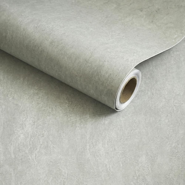 Stained Concrete Wallpaper Peel & Stick Grey Cement Contact Paper Table Plastered Effect Vinyl (Covers 30.78 sq. ft.)