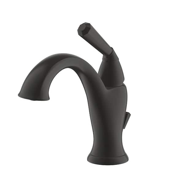 Fontaine by Italia Liege Single Handle Single-Hole Bathroom Faucet with Drain in Matte Black