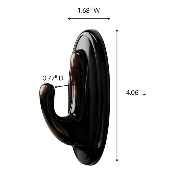 Oil Rubbed Bronze 5 lb. Capacity Wall Mounted Utility Hook (2-Pack)