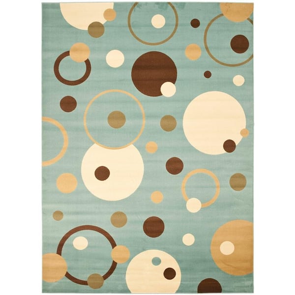 SAFAVIEH Porcello Blue/Multi 4 ft. x 6 ft. Geometric Area Rug