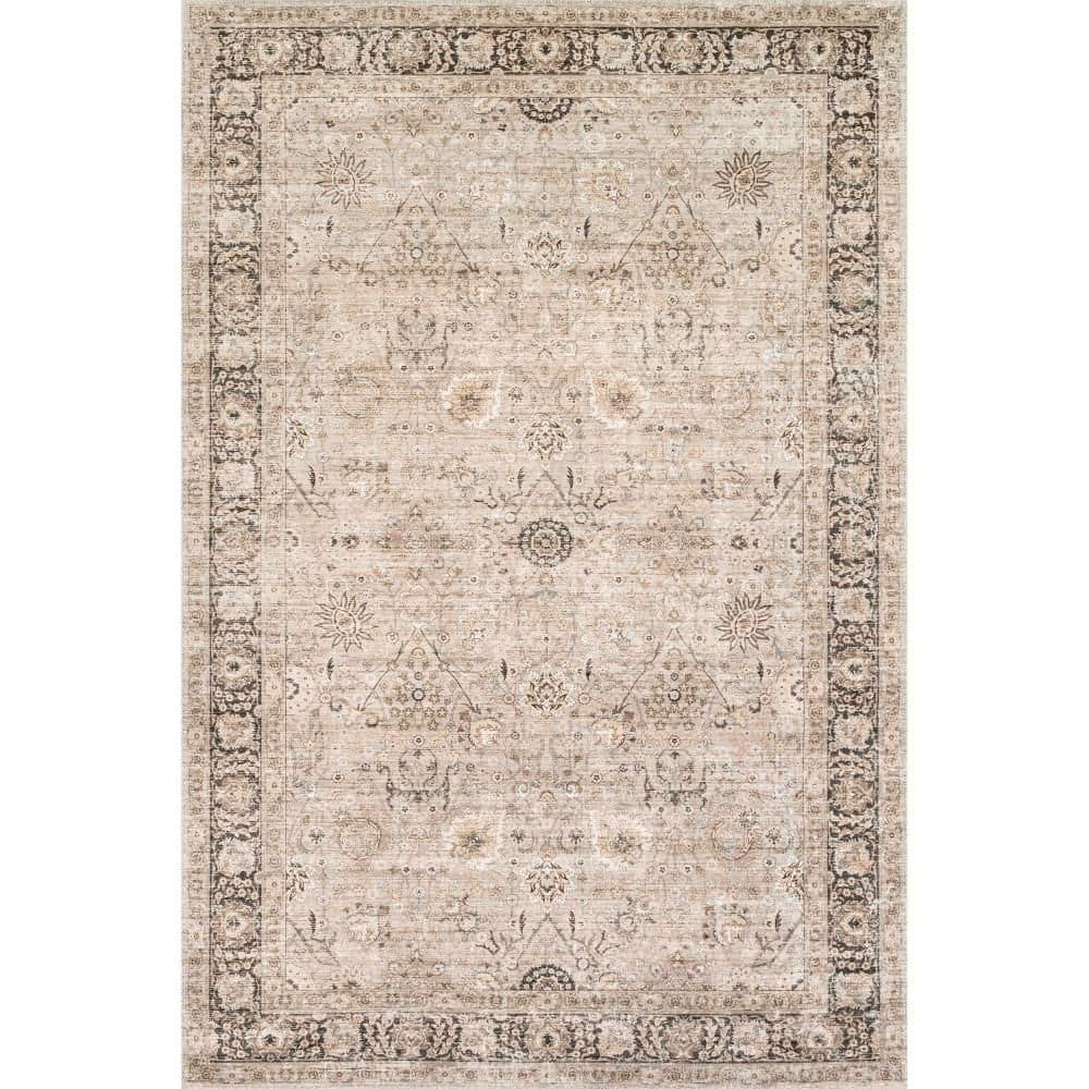 Sand Area Rug RUGS USA Bayberry Vintage Machine Washable Sand 2 ft. x 3 ft. Indoor ...