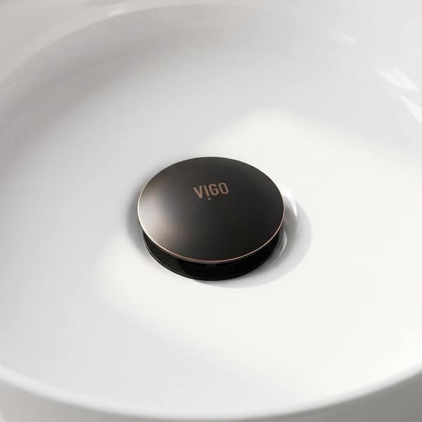 Vessel Bathroom Sink Pop-Up Drain and Mounting Ring in Antique Rubbed Bronze