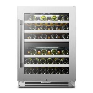 44 Bottle Seamless Stainless Steel Dual Zone Wine Refrigerator