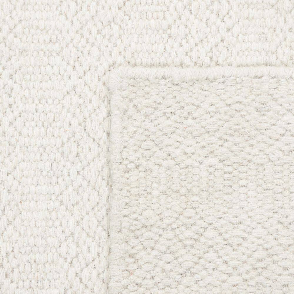 Handwoven Serenity Ivory Wool 8' x 10' Flatweave Area Rug