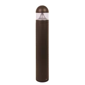 Round Line-Voltage Bronze LED Bollard Light Exterior Surface Mounted Aluminum 120-277V 3000K 39.75 in. x 6.5 in.