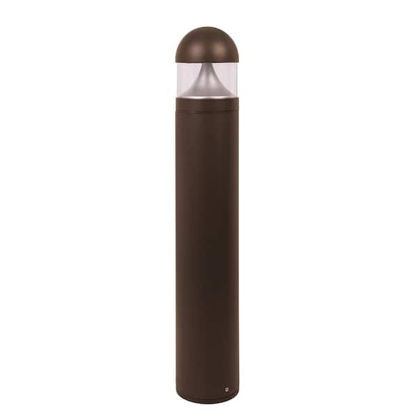 SOLUS Round Line-Voltage Bronze LED Bollard Light Exterior Surface Mounted Aluminum 120-277V 3000K 39.75 in. x 6.5 in.