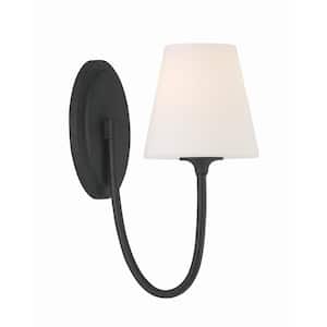 Crystorama Lena 1-Light Black Forged Sconce LEN-250-OP-BF - The Home Depot