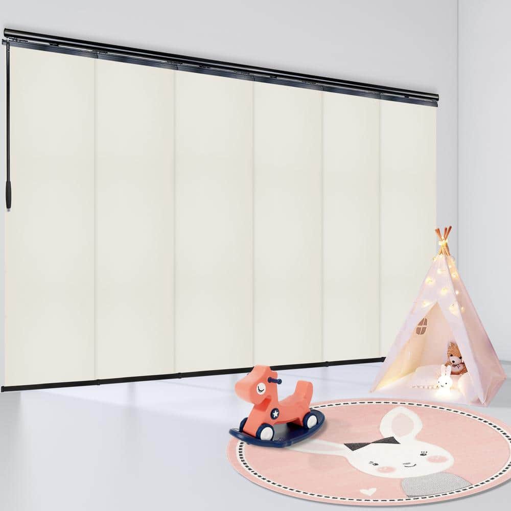 Putty 70 in. - 130 in. W x 116 in. L Adjustable 6- Panel Black Single Rail Panel Track with 23.5 in. Slates price history on PriceWatchPro