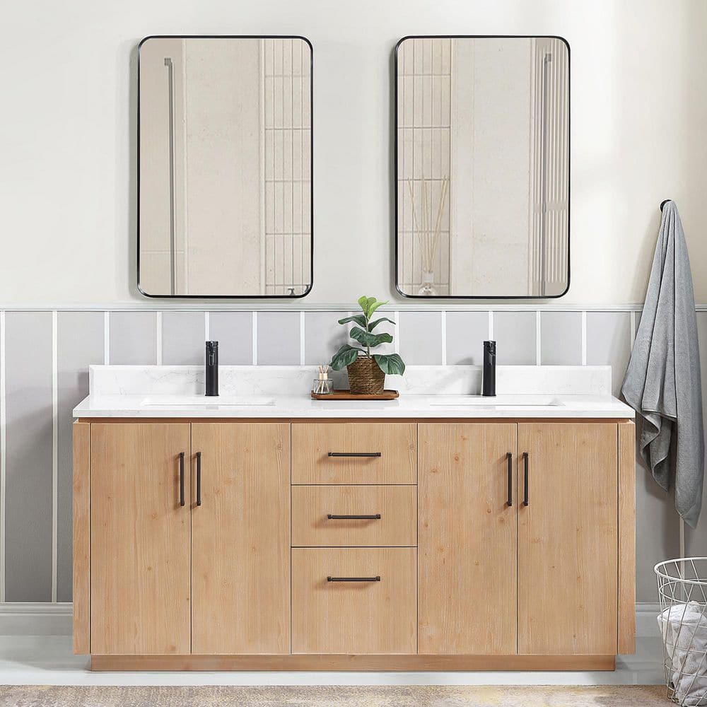 ROSWELL San 72 in.W x 22 in.D x 33.8 in.H Double Sink Bath Vanity