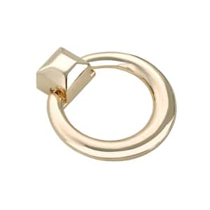 Anello Ring Cabinet Pull, Polished Gold, 1.6" x 1.9"