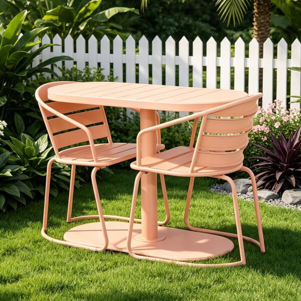 Luxebough 3-Piece Retro Bistro Set – Outdoor Patio Table & 2