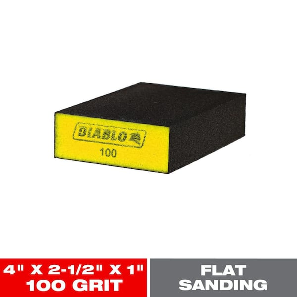 DIABLO 5 in. x 3 in. x 1 in. 100-Grit Large Flat Sanding Sponges