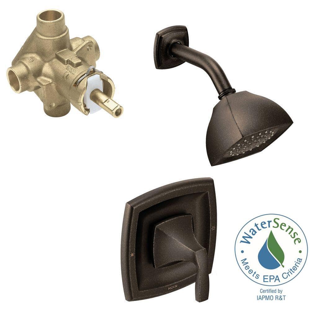 MOEN Voss Single-Handle 1-Spray Posi-Temp Shower Faucet in Oil Rubbed Bronze (Valve Included) -  T2692EPORB-2520