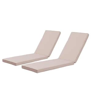 22.05 in. x 31.5 in. 2-Piece CushionGuard Outdoor Chaise Lounge Cushion Khaki