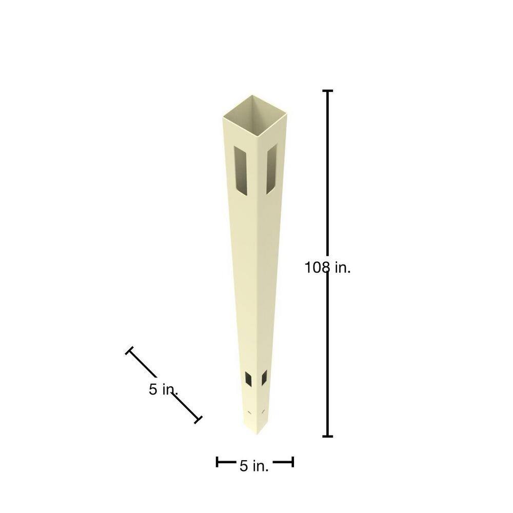 Sand Vinyl 9 ft Corner Fence Post for Privacy Fencing