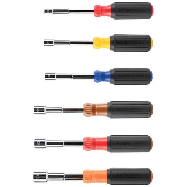 Klein Tools Color-Coded Hollow-Shaft Heavy-Duty Nut Driver Set (6-Piece)