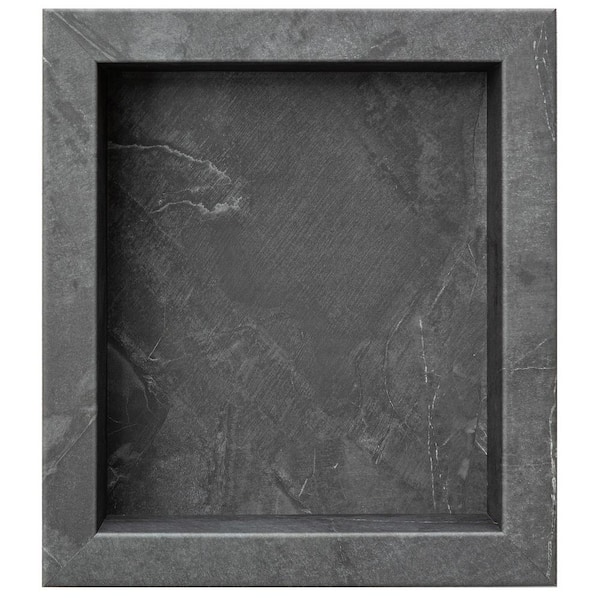 PALISADE 15.5 in. W x 17.5 in. H x 3.75 in. D Vinyl Waterproof Shower Niche Insert in Cracked Slate/Urban Quarry