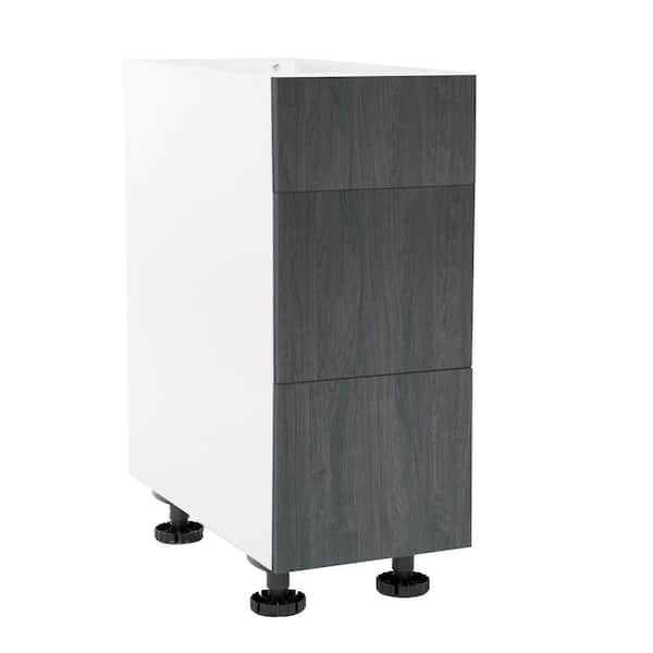 Cambridge Quick Assemble Modern Style, Carbon Marine 18 in. Base Kitchen Cabinet, 3 Drawer (18 in. W x 24 in. D x 34.50 in. H)