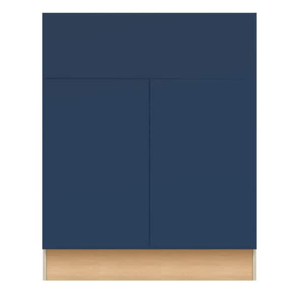 Home Decorators Collection Hargrove 30 in. W x 24 in. D x 34.5 in. H Assembled Plywood Sink Base Kitchen Cabinet in Vessel Blue with Soft Close