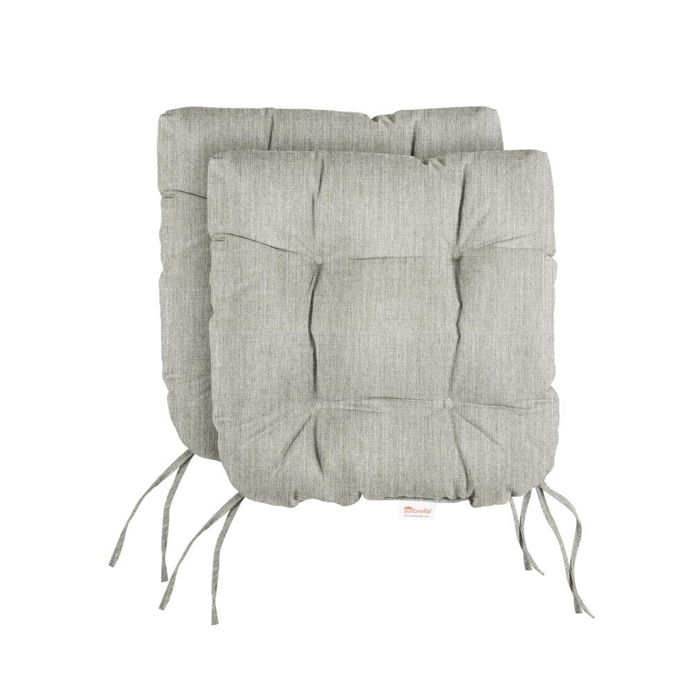 Sunbrella Canvas Granite Tufted Chair Cushion Round U-Shaped Back 19 x 19 x