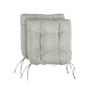 Sunbrella Canvas Granite Tufted Chair Cushion Round U-Shaped Back 19 x 19 x 3 (Set of 2)