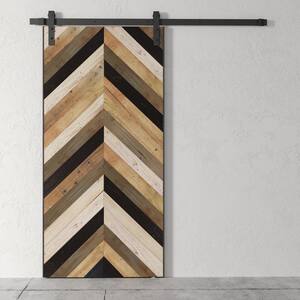 40 in. x 83 in. Dundee Reclaimed Stained Wood Barn Door with Sliding Hardware Kit