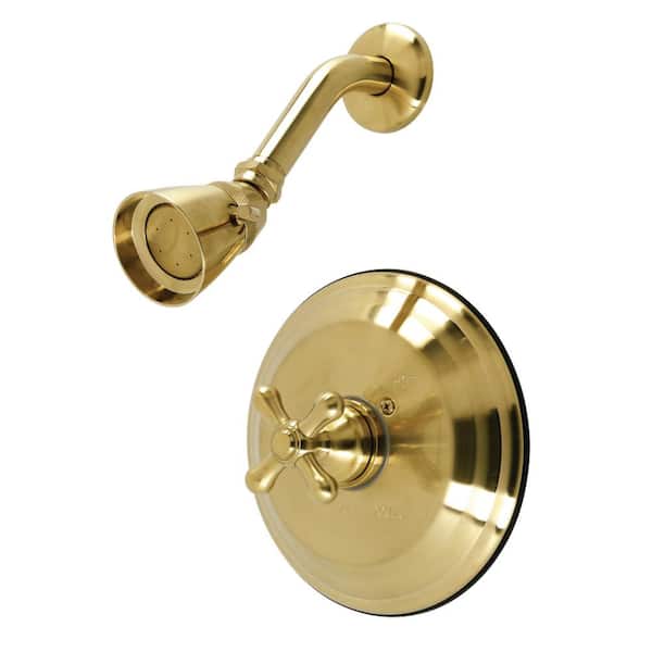 Kingston Brass Restoration Single Handle 1-Spray Shower Faucet 1.8 GPM with Corrosion Resistant in Brushed Brass