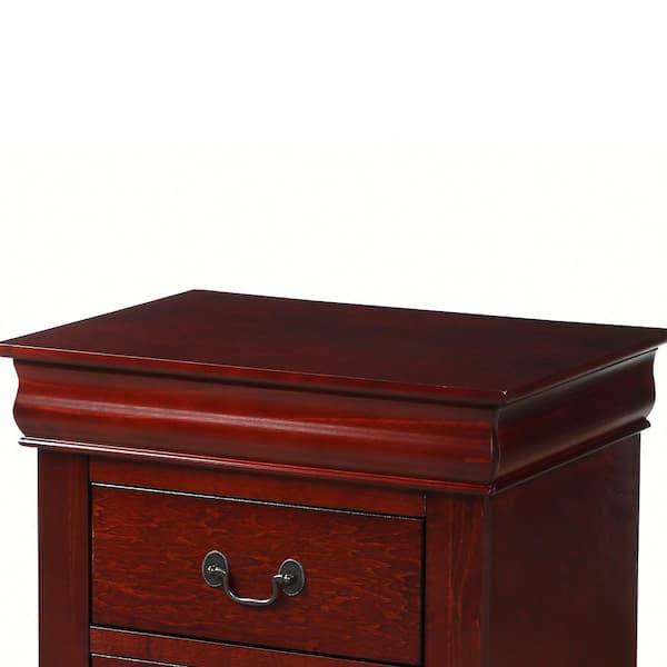 Furniture Louis Phillipe III 2-Drawer Nightstand, Cherry 