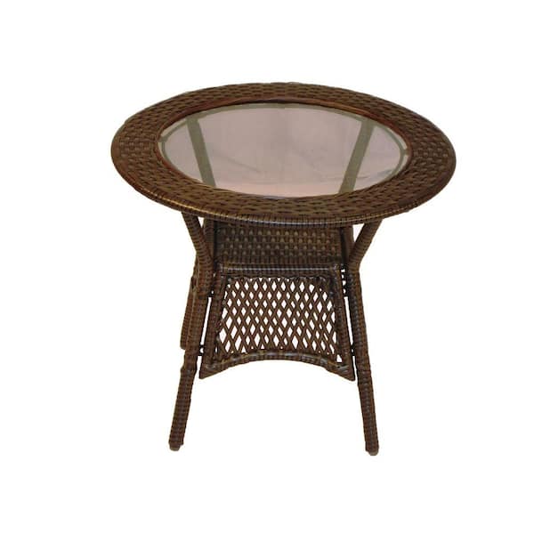 Oakland Living Elite Resin Wicker Round Patio Side Table