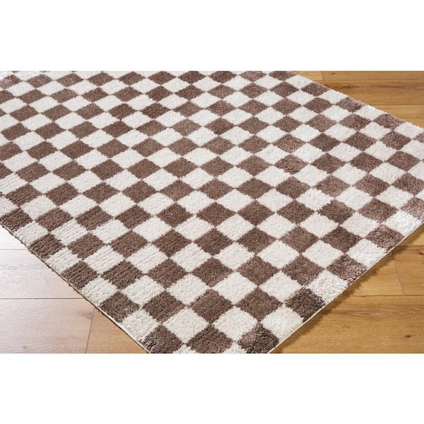 Fossay Shag Brown 8 ft. x 10 ft. Modern Indoor Area Rug