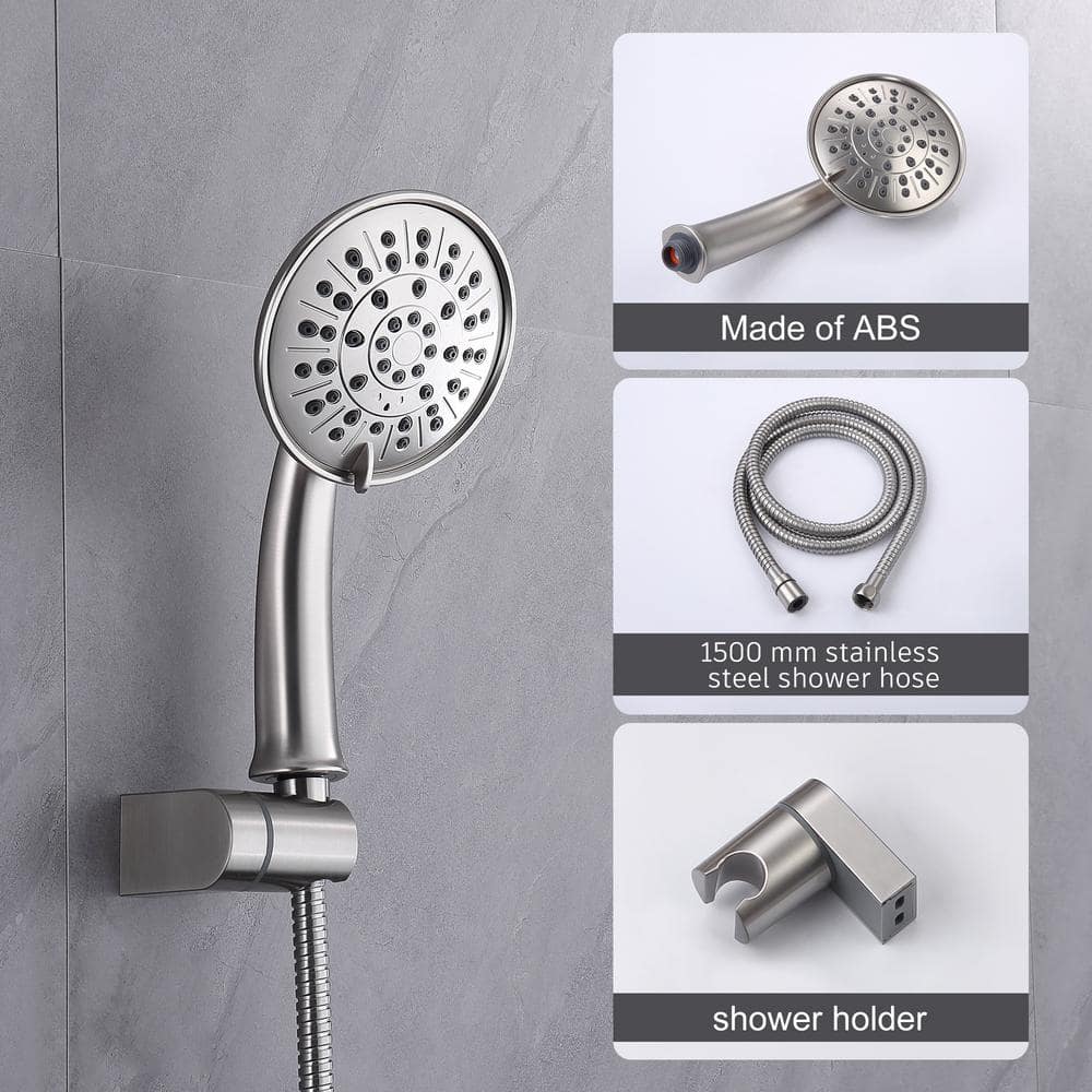 Brushed Nickel Multi-Head Wall Mounted Shower System