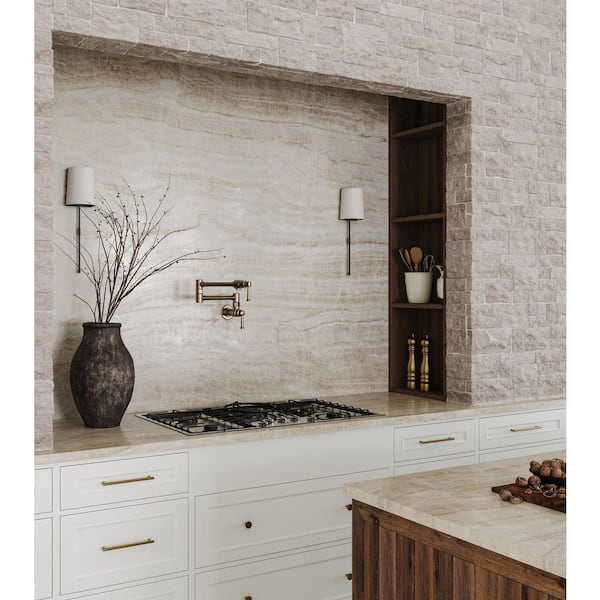 Tumbled Ledger 8 in. x 18 in. Limestone Corner-Wired Mesh in Light Beige (2.91 sq. ft. /Case)